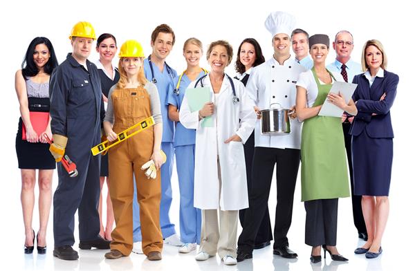 group of people from different professions 